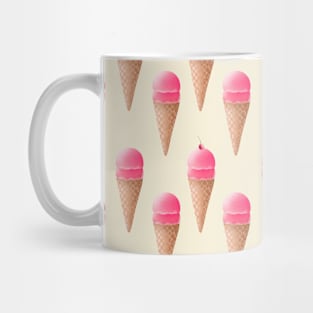 Strawberry Ice Cream Pattern - Cream Mug